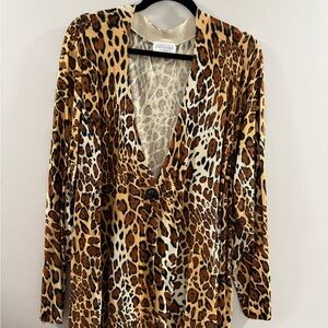 Joseph A Leopard Print Sweater